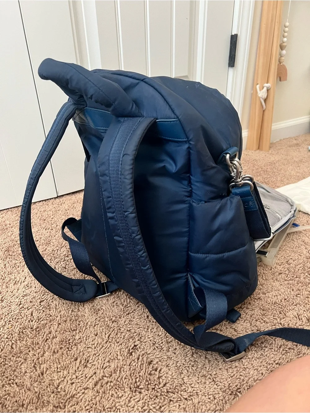 Itzy Ritzy Navy Puffer Diaper Backpack